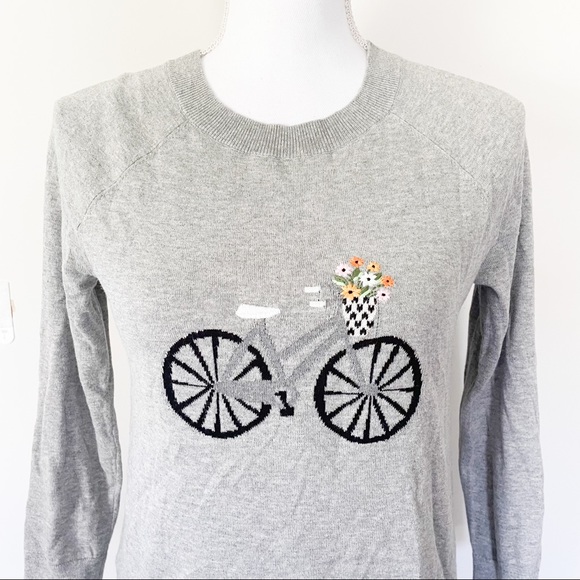 Loft / XS / Embroidered Cottagecore Bicycle Sweater - Picture 6 of 6